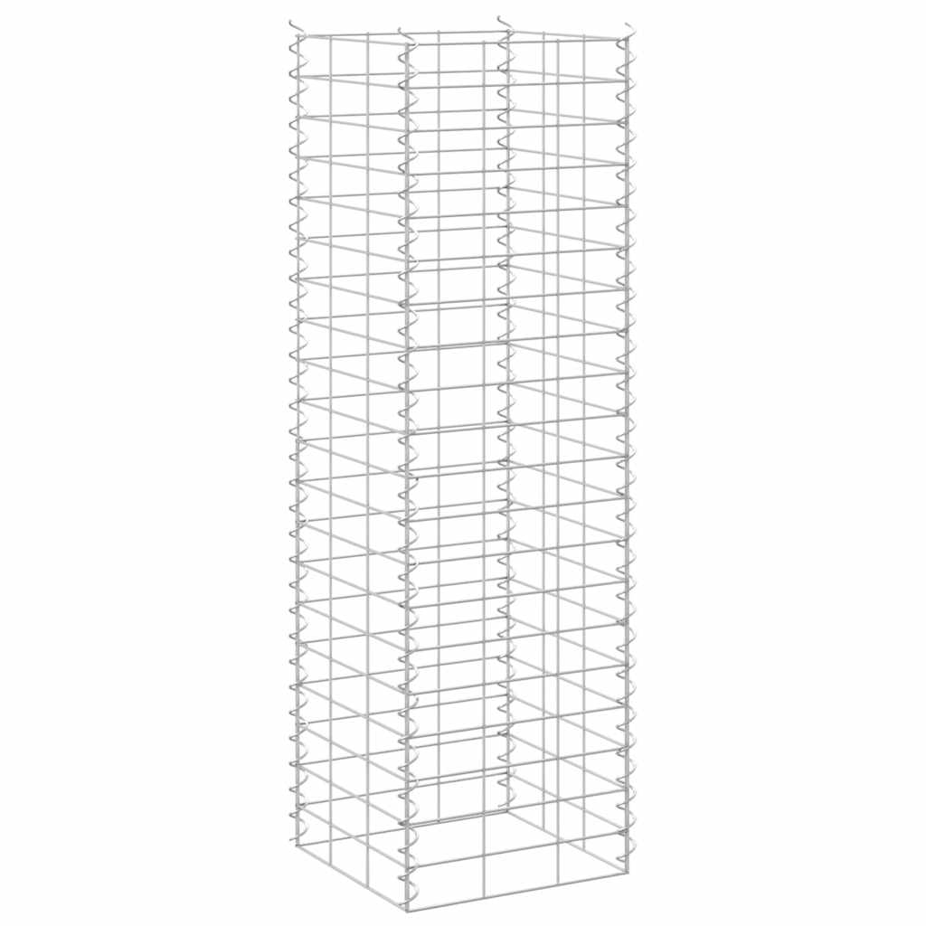 Visoka greda gabion 3 kosi 30x30x100 cm železo - slika 6