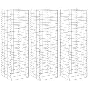 Visoka greda gabion 3 kosi 30x30x100 cm železo