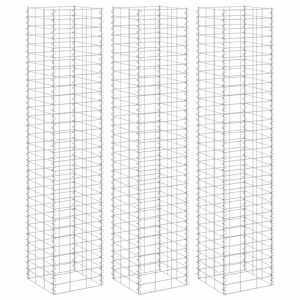 Visoka greda gabion 3 kosi 30x30x150 cm železo