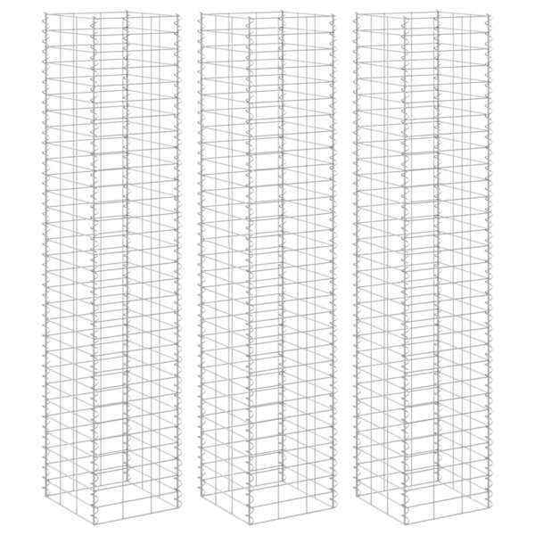 vidaXL gabioon taimelavad 3 tk, 30 x 30 x 200 cm, raud