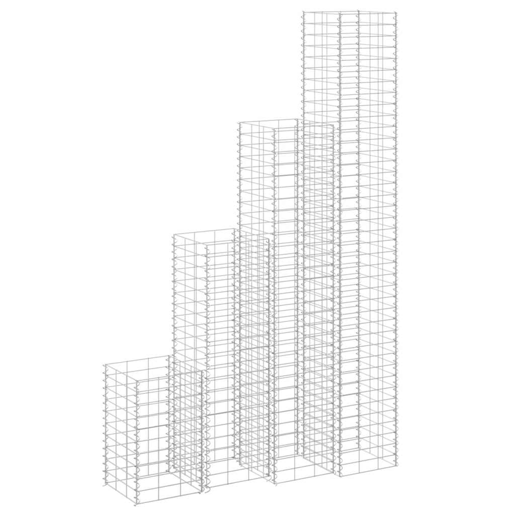 vidaXL Gabiónové vyvýšené záhony 4 ks 30x30x50/100/150/200 cm, železo