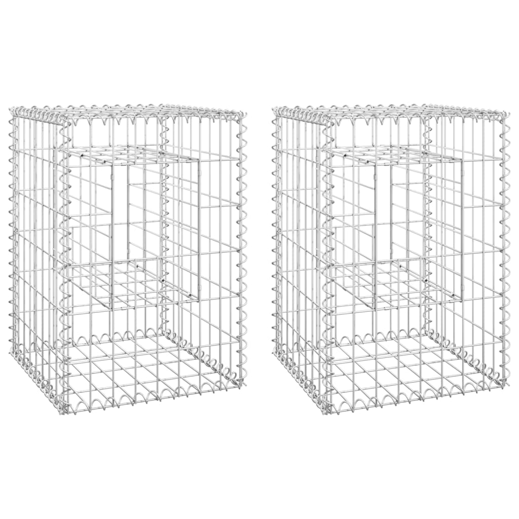 

vidaXL Gabion Basket Posts 2 pcs 15.7"x15.7"x23.6" Iron