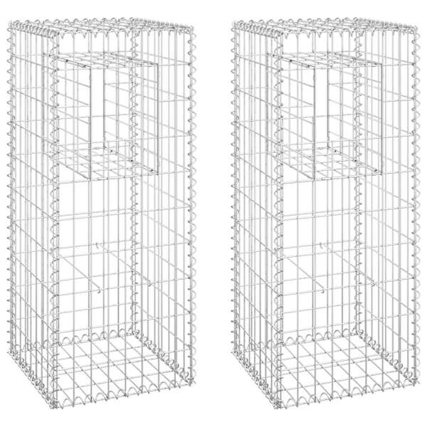 vidaXL gabioonkorvid 2 tk, 40 x 40 x 100 cm, raud