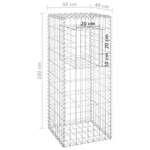 Gabionové sloupky 2 ks 40 x 40 x 100 cm železo - obrázek 7