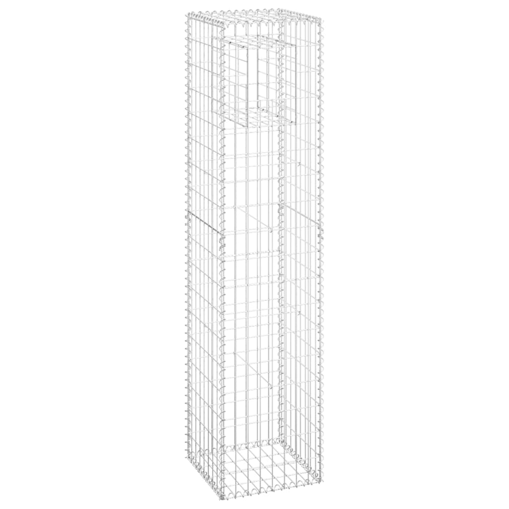 

vidaXL Gabion Basket Post 15.7"x15.7"x70.9" Iron