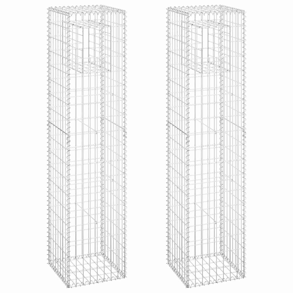 vidaXL Gabionové sloupky 2 ks 40 x 40 x 180 cm železo