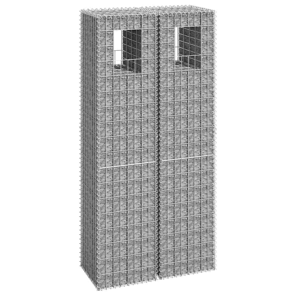 vidaXL Stâlpi tip coș gabion, 2 buc., 40x40x180 cm, fier