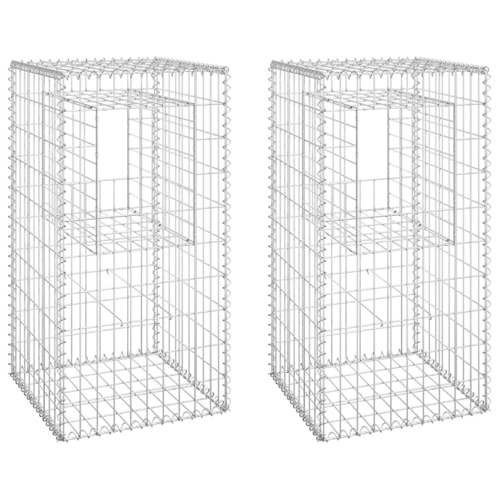 

vidaXL Gabion Basket Posts 2 pcs 19.7"x19.7"x39.4" Iron