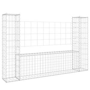 Gabionový koš ve tvaru U se 2 sloupky železo 140 x 20 x 100 cm - obrázek 2