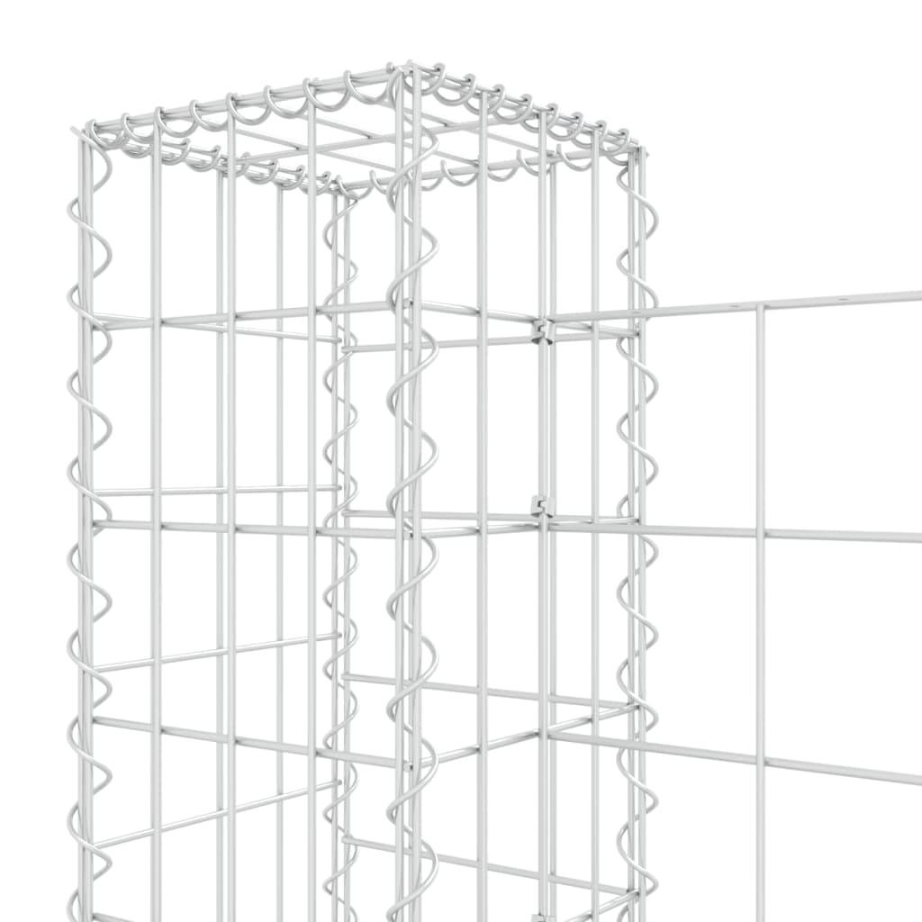 U-alakú vas gabionkosár 2 oszloppal 40 x 20 x 100 cm 