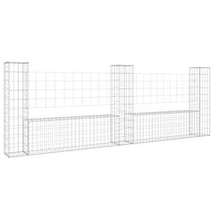 Gabionový koš ve tvaru U se 3 sloupky železo 260 x 20 x 100 cm - obrázek 2
