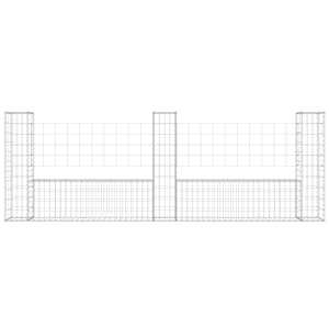 Gabionový koš ve tvaru U se 3 sloupky železo 260 x 20 x 100 cm - obrázek 3