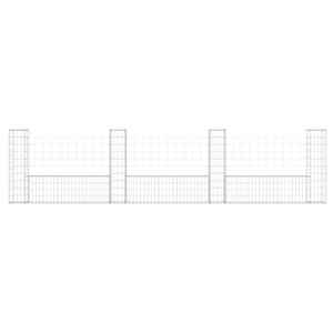 Gabionový koš ve tvaru U se 4 sloupky železo 380 x 20 x 100 cm - obrázek 3
