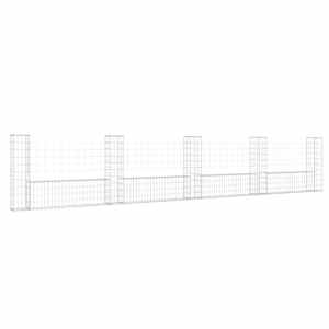 Gabionový koš ve tvaru U s 5 sloupky železo 500 x 20 x 100 cm - obrázek 2