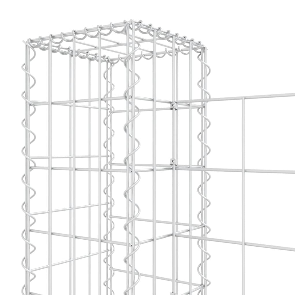 U-alakú vas gabionkosár 5 oszloppal 500 x 20 x 100 cm 