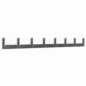 Gabionový koš ve tvaru U s 8 sloupky železo 860 x 20 x 100 cm - obrázek 1