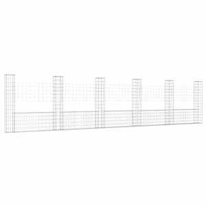 Gabionový koš ve tvaru U se 6 sloupky železo 620 x 20 x 150 cm - obrázek 2