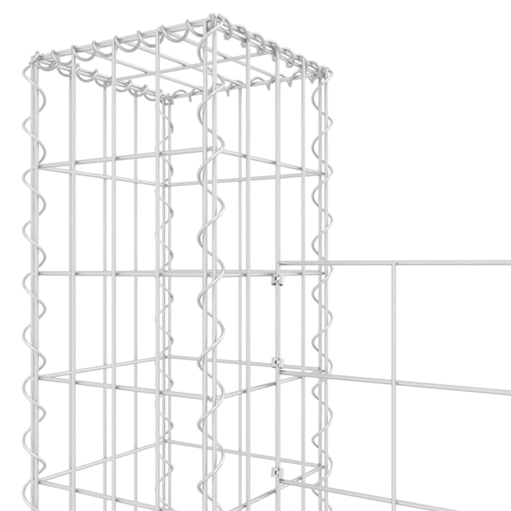U-alakú vas gabionkosár 3 oszloppal 260 x 20 x 200 cm 