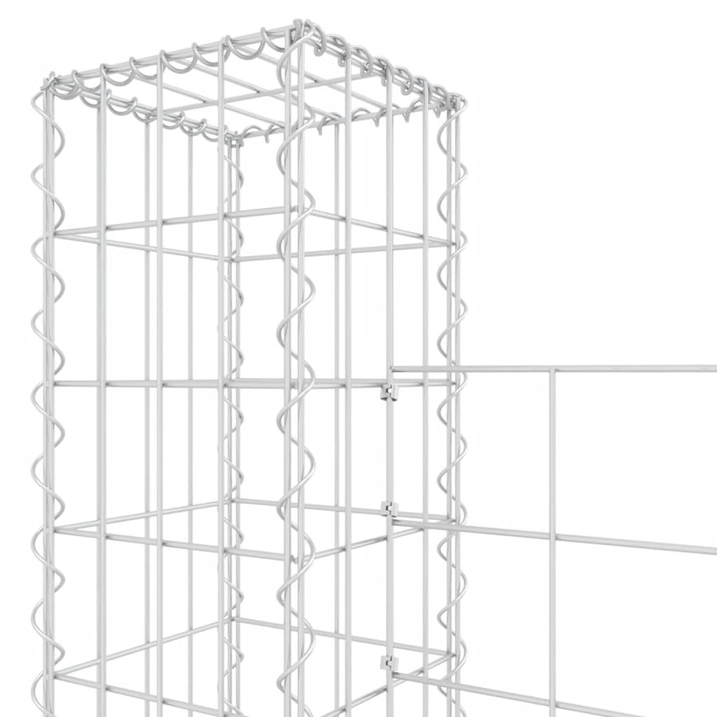 U-alakú vas gabionkosár 7 oszloppal 740 x 20 x 200 cm 