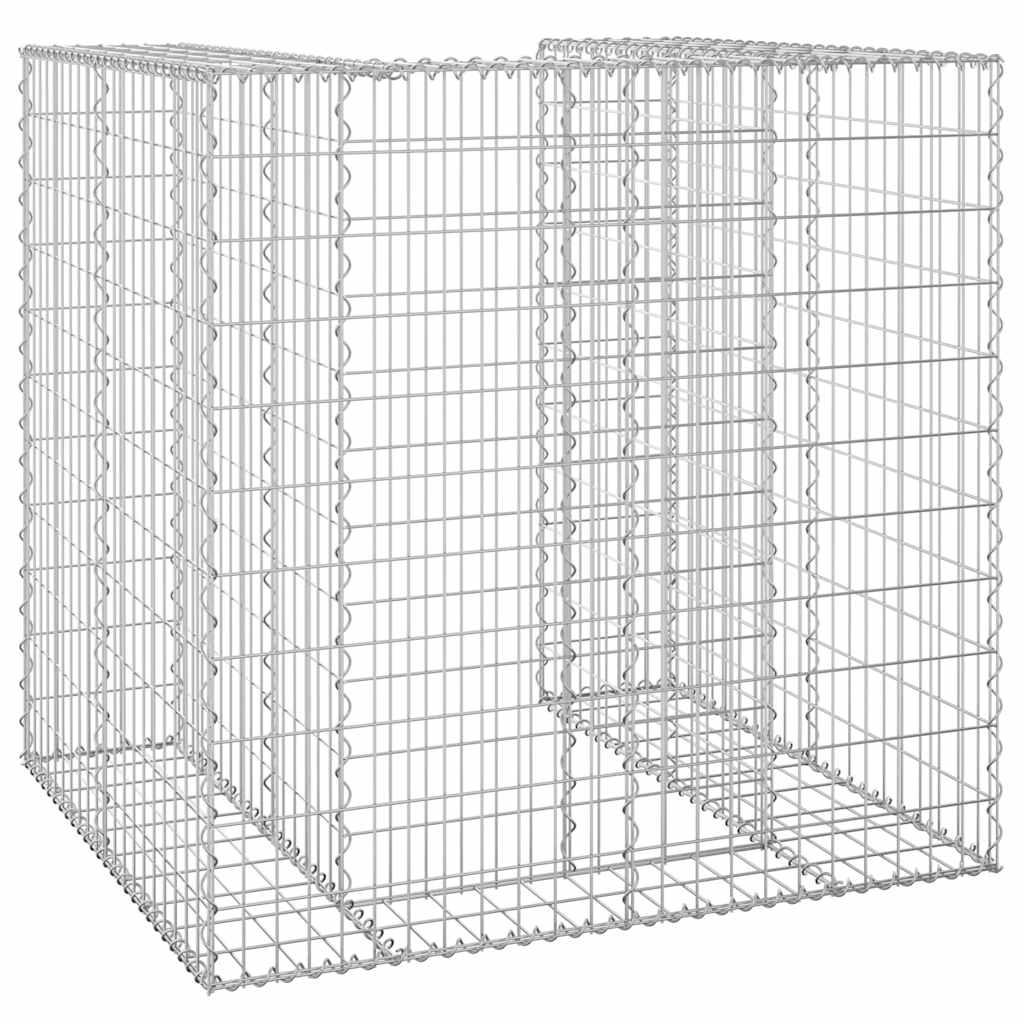 Gabion Wall for Garbage Bins Galvanized Steel Stone Basket Gabion Cage vidaXL - Picture 10 of 32
