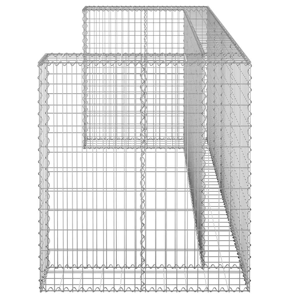 Gabion Wall for Garbage Bins Galvanized Steel Stone Basket Gabion Cage vidaXL - Picture 23 of 32