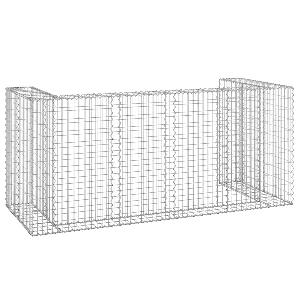Gabion Wall for Garbage Bins Galvanized Steel Stone Basket Gabion Cage vidaXL - Picture 24 of 32