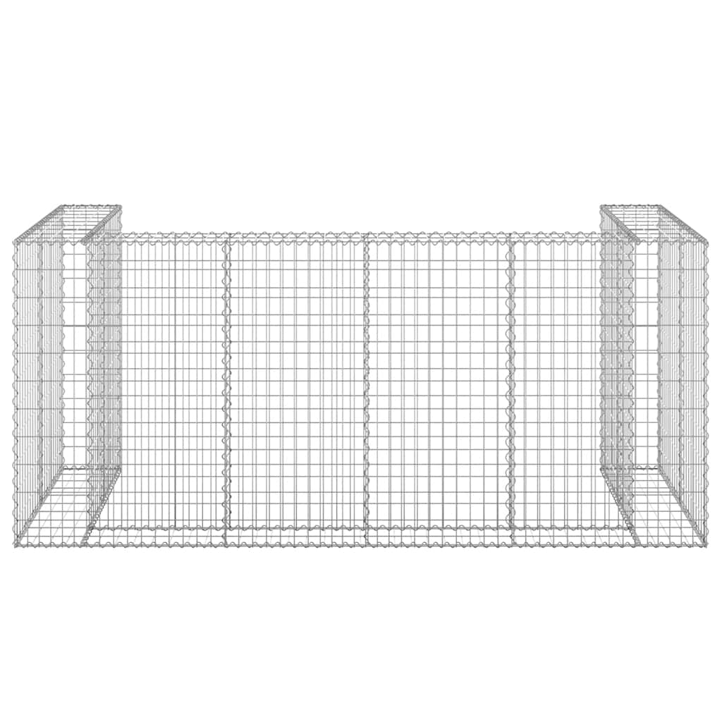 Gabion Wall for Garbage Bins Galvanized Steel Stone Basket Gabion Cage vidaXL - Picture 25 of 32