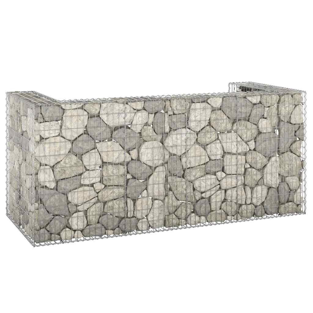 vidaXL Perete gabion pentru pubele, 254x100x110 cm, oțel galvanizat