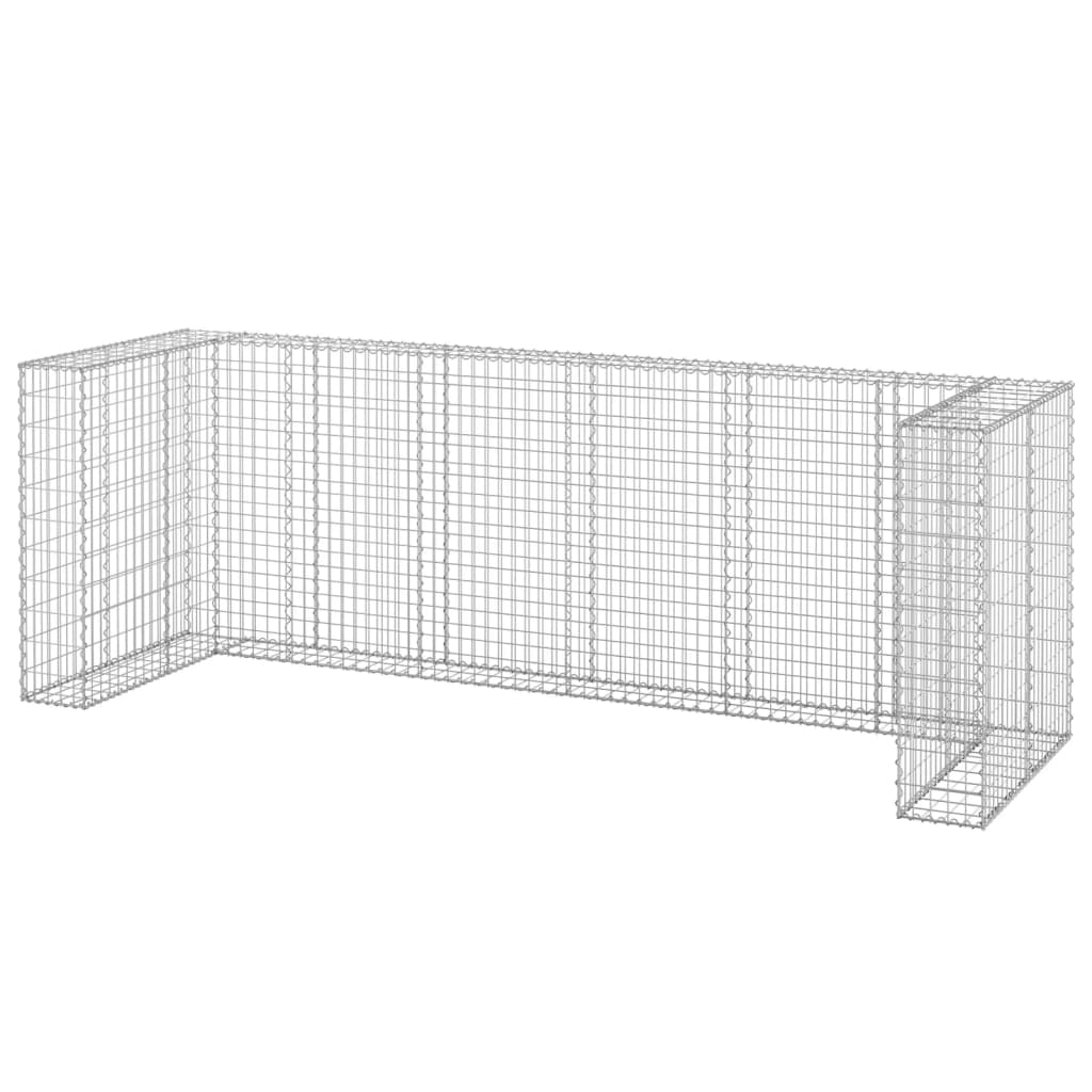 VidaXL Mur En Gabion Pour Poubelles Acier Galvanisé 325x100x110 Cm