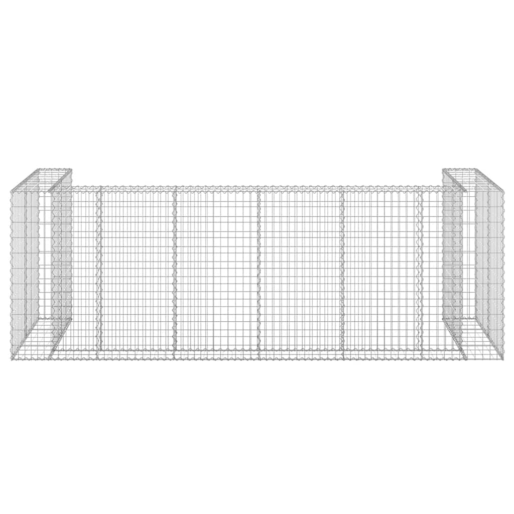 Gabion Wall for Garbage Bins Galvanized Steel Stone Basket Gabion Cage vidaXL - Picture 32 of 32