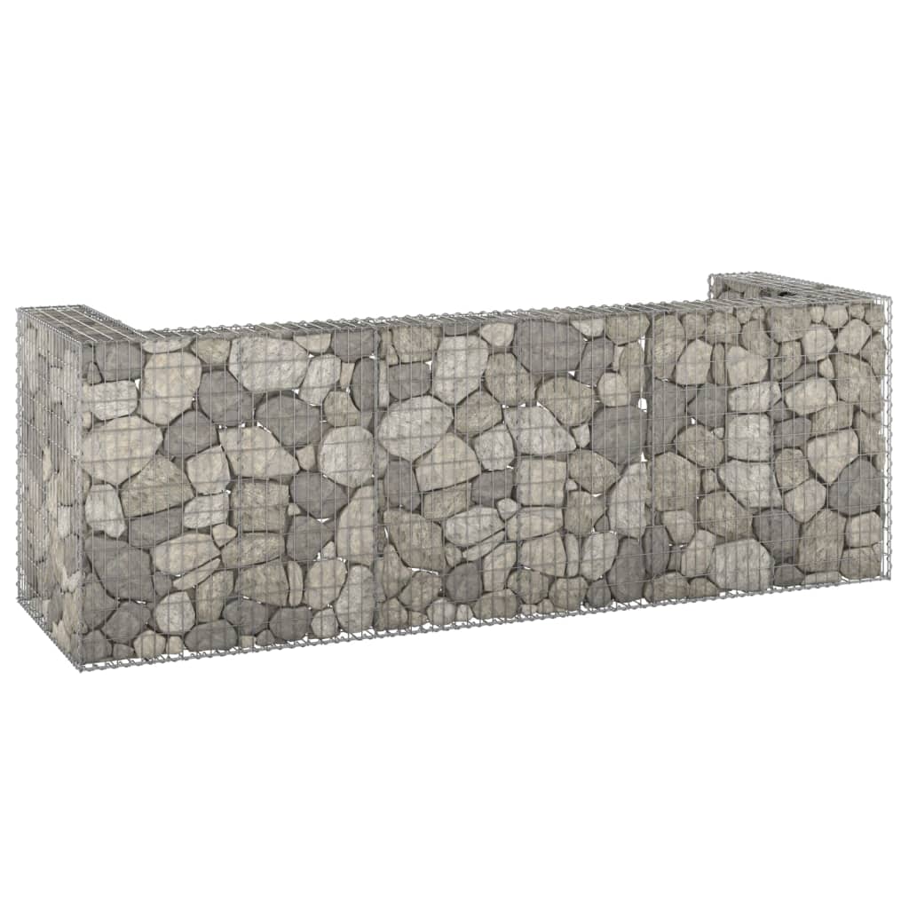 vidaXL Perete gabion pentru pubele, 325x100x110 cm, oțel galvanizat