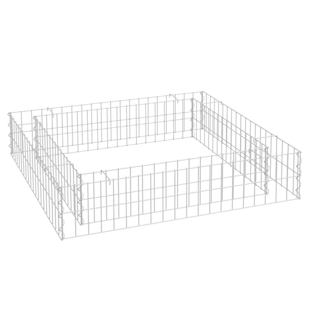vidaXL Gabionový vyvýšený záhon pozinkovaná ocel 100 x 100 x 20 cm