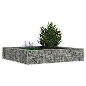 Gabionový vyvýšený záhon pozinkovaná ocel 100 x 100 x 20 cm - obrázek 4