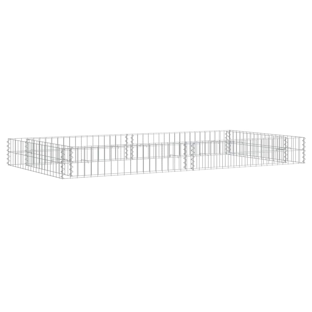 vidaXL Gabionový vyvýšený záhon pozinkovaná ocel 200 x 100 x 20 cm
