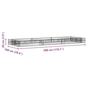 Gabionový vyvýšený záhon pozinkovaná ocel 300 x 100 x 20 cm - obrázek 9