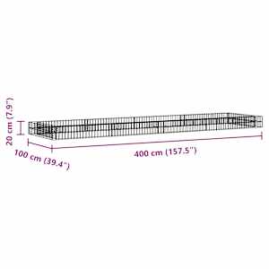Gabionový vyvýšený záhon pozinkovaná ocel 400 x 100 x 20 cm - obrázek 9