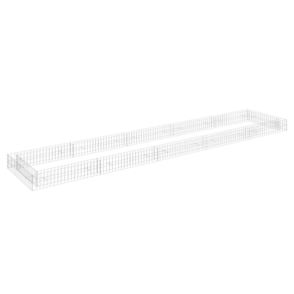 vidaXL Gabionový vyvýšený záhon pozinkovaná ocel 500 x 100 x 20 cm