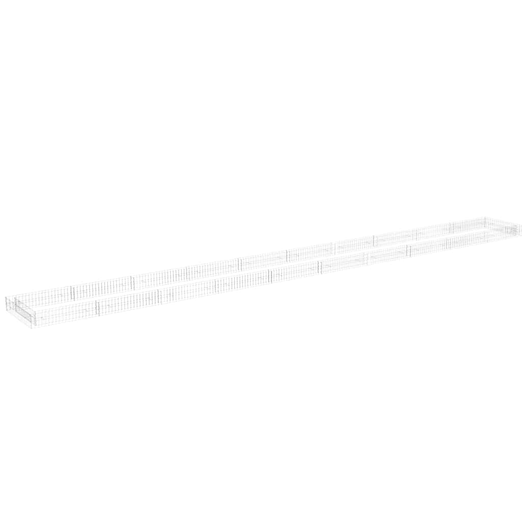 vidaXL Gabiónový vyvýšený záhon pozinkovaná oceľ 1000x100x20 cm