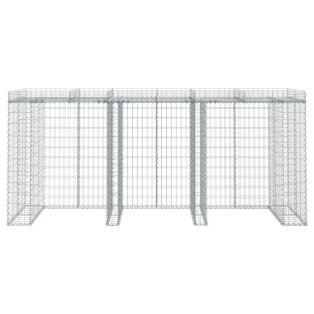 vidaXL Schanskorf voor vuilnisbak 270x91x120 cm gegalvaniseerd ijzer afbeelding