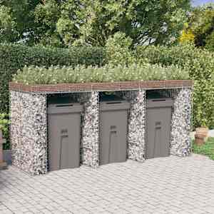 Gabionska stena za smetnjak 270x91x120 cm pocinkano železo