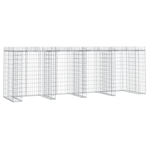 Gabionová stěna na popelnice 350x91x120 cm pozinkované železo - obrázek 2