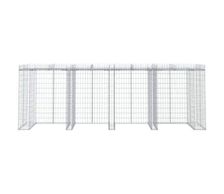 vidaXL Gabionvegg for søppelkasse 350x91x120 cm galvanisert jern
