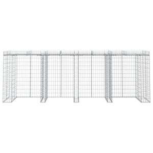 Gabionová stěna na popelnice 350x91x120 cm pozinkované železo - obrázek 3