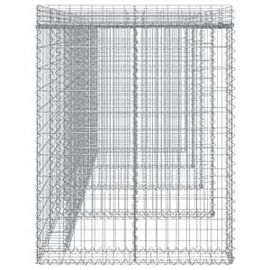 Gabionová stěna na popelnice 350x91x120 cm pozinkované železo - obrázek 4