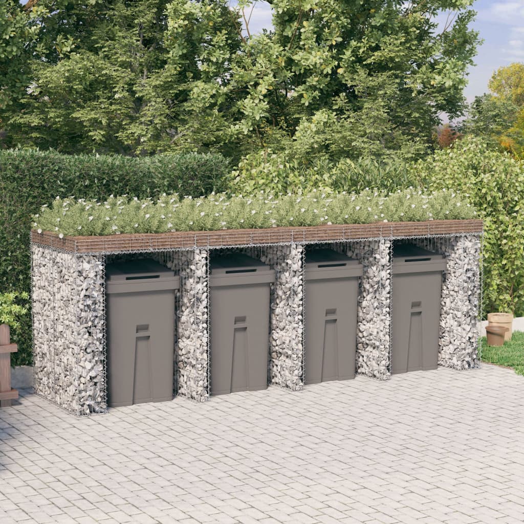  Gabion Wall for Garbage Bin Gabion Cage Stone Cage Wall Galvanised Iron vidaXL