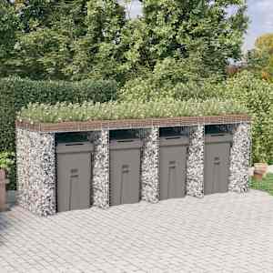 Gabionska stena za smetnjak 350x91x120 cm pocinkano železo