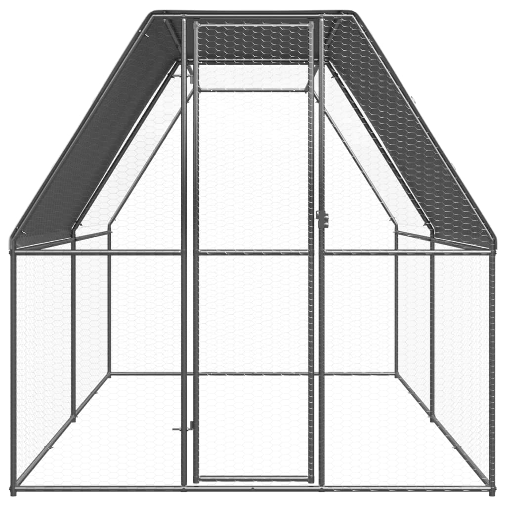 vidaXL Coteț de exterior pentru păsări, 2x4x2 m, oțel zincat