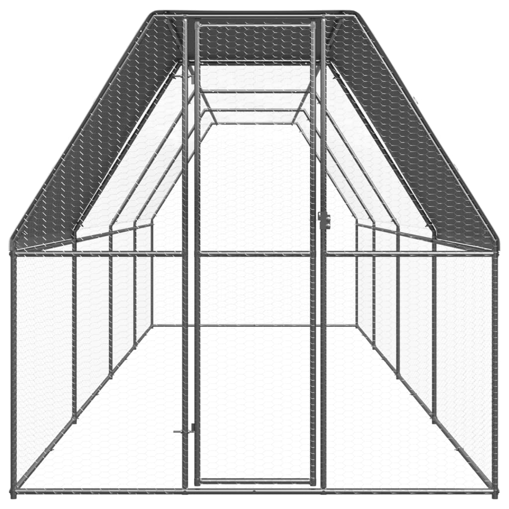 vidaXL Kippenhok 2x8x2 m gegalvaniseerd staal afbeelding
