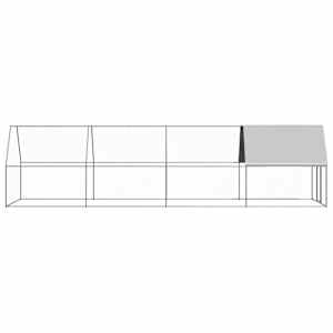 Venkovní klec pro kuřata 2 x 8 x 2 m pozinkovaná ocel - obrázek 3