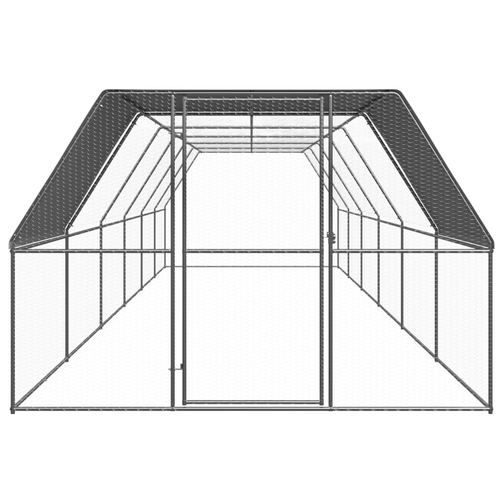 vidaXL Coteț de păsări pentru exterior, 3x12x2 m, oțel zincat